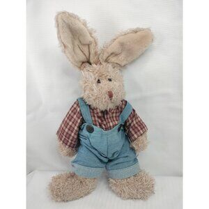 Russ Berrie Bear The  Past Series  W/Shirt And Overalls Bunny carter 12"